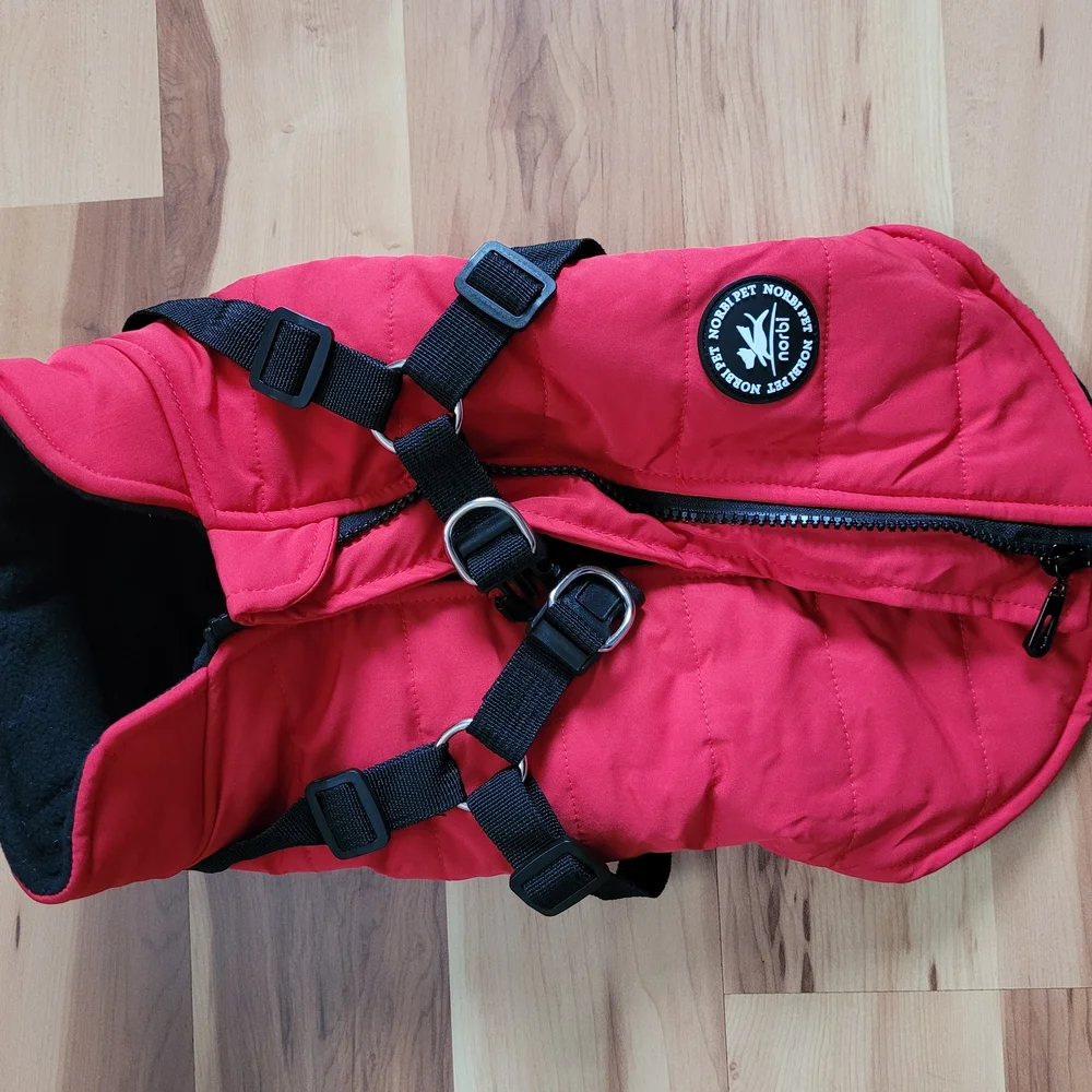 Norbi Dog Winter Jacket with Built-in Harness - Adjustable Warm Coats In Size  M - Picture 4 of 8